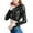 Black-L, variant on Womens Glittering Metallic Wet Look Crosses V Neck Long Sleeve T-Shirt for Raves Club Dance Wrap Front Crop Top Blouse