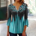 thumbnail image 2 of Dyegold Peasant Tops For Women Teen Girls Womens 3/4 Sleeve Tops Knit Tops For Women Summer Work Office Sport Long Sleeve ​Loose Fit Blouses ​3/4 Sleeve Tunic Tops For Women ​Online Shopping, 2 of 5