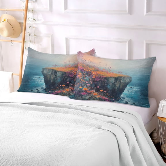 Pillow Case Plush Pillow Flowers on Edges Case standard size/King size/Queen size Bed Pillow Pillowcases