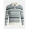 thumbnail image 5 of George Men's and Big Men's Fair Isle Quarter Zip Sweater with Long Sleeves, Midweight, Sizes XS-3XL, 5 of 6
