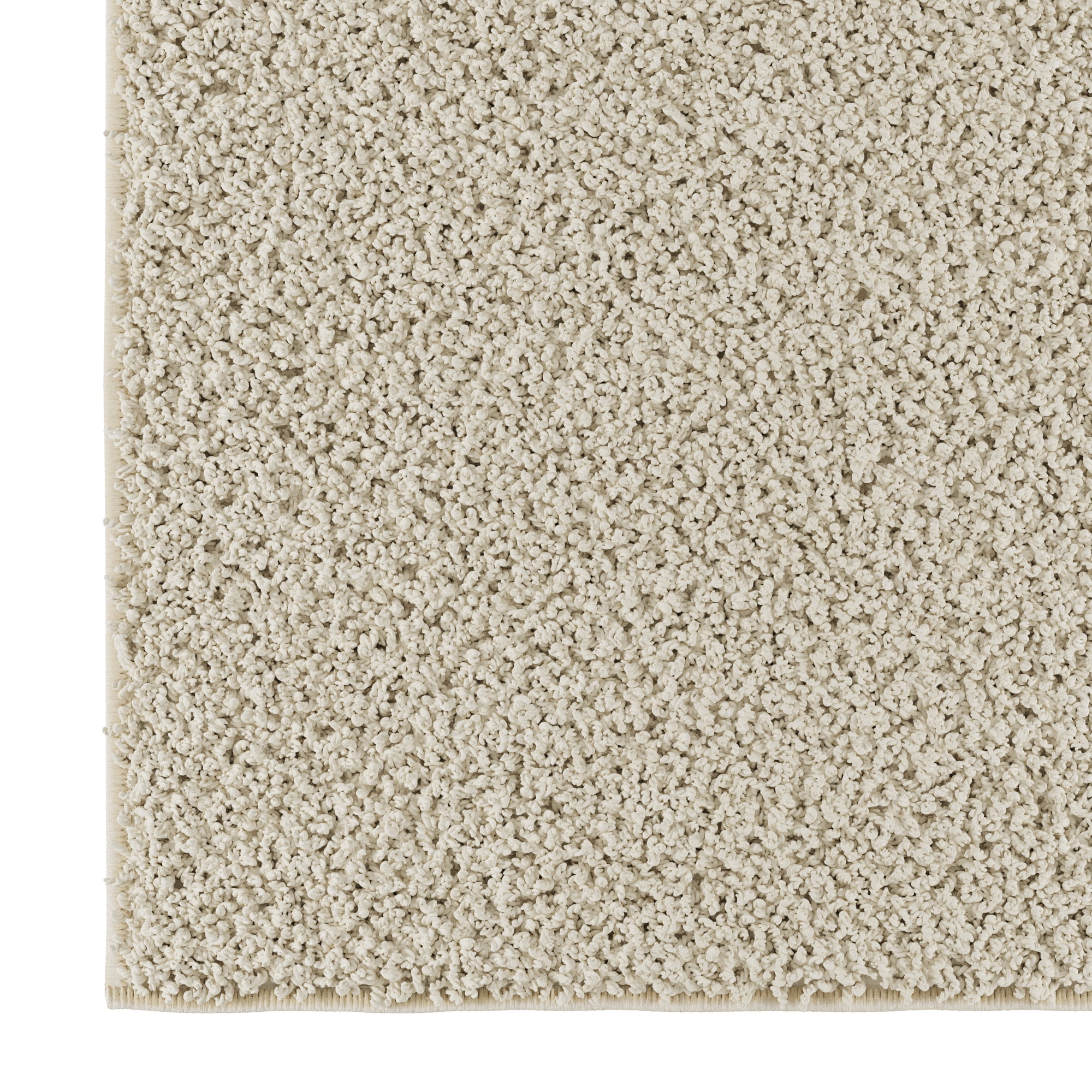 Ottomanson Shag Area Rug 7'10" x 9' – Soft Plush Non-Slip Carpet for Living Room, Bedroom, Nursery, Cream