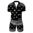 thumbnail image 2 of Vedolay Two Piece Short Outfits Men's 2 Piece Summer Outfits Fashion Casual Shirt and Shorts Tracksuit Set,Black 4XL, 2 of 3