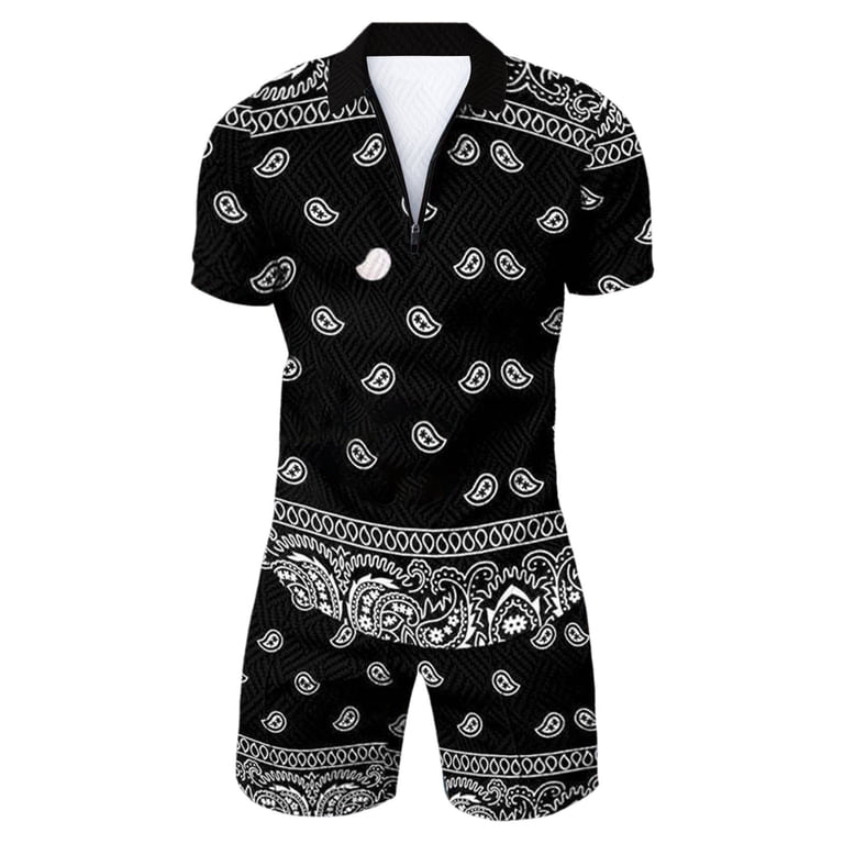 Vedolay Two Piece Set For Men Men's Short Sleeve Tracksuit Summer