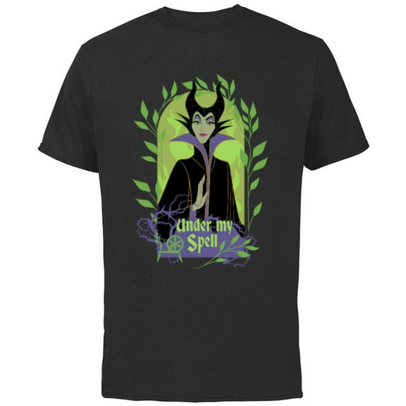 Disney Villains Sleeping Beauty Maleficent Under My Spell - Short Sleeve Cotton T-Shirt for Adults - Customized-Black