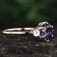 thumbnail image 2 of Alexandrite With Moonstone Ring S925 Sterling Silver Handmade Ring For Women Simple Dainty Ring Love Gift For Her Multicolor Gemstone Ring, 2 of 6