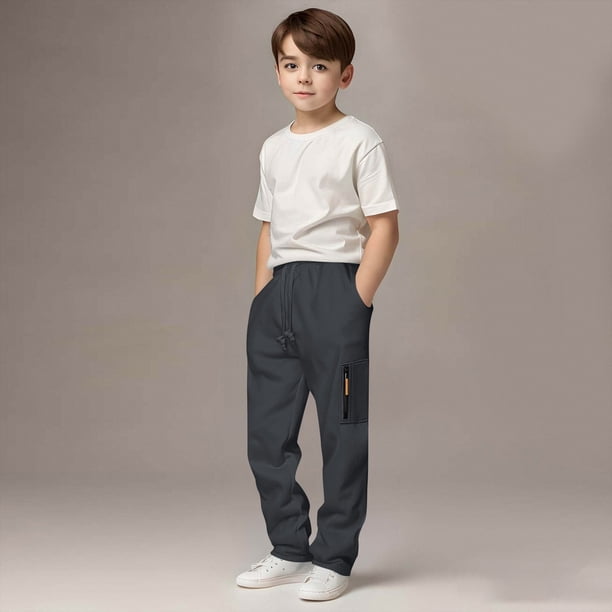 Pantalones deportivos largos para niños y niñas, informales, con cordón, ligeros, para correr, de 3 a 13 años