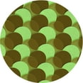 thumbnail image 1 of Ahgly Tapis Rond Lavable en Machine Intérieur Transitionnel Brun Bronze Foncé, 4 Pieds Rond, 1 of 7