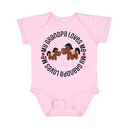 

Inktastic Grandpa Loves Me Grandchild Horse Gift Baby Boy or Baby Girl Bodysuit