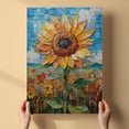 thumbnail image 3 of Sunflower Flower Canvas Wall Art 8x12 inches - Soft Vintage Botanical Sunflower Flower Watercolor Artwork for Interior Design, 3 of 5