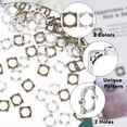 thumbnail image 5 of 160Pcs 2 Colors Bead Frames with 10.5mm Diameter Tibetan Style Alloy Bead Frames Rectangle Links with 2 Holes que Copper Silver Hollow Open Connectors for Earring Jewelry Making DIY, 5 of 6