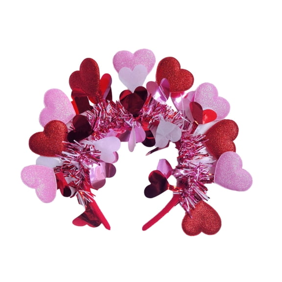 Heart Sequins Headband Handmade Valentine Day Hairband Women Hair Accessory for Parties Festival Parties Decoration
