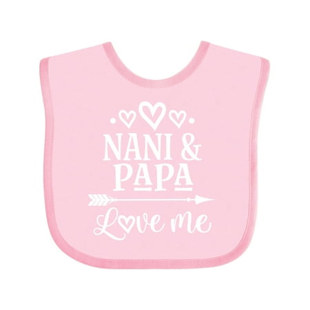 

Inktastic Nani and Papa Love Me Grandchild Gift Baby Boy or Baby Girl Bib