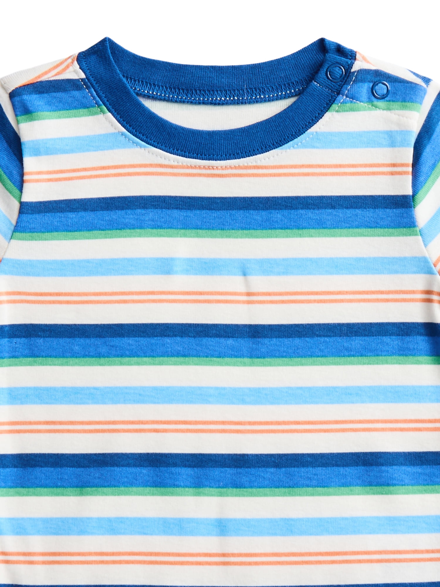 Wonder Nation Baby Boys Bodysuit with Short Sleeves, 3-Pack, Sizes 0-24M
