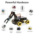 thumbnail image 4 of ACEBOTT Smart Robot Arm Car Kit 4WD Remote Control Car Compatible with Arduino IDE Electronic Programming Project STEM Education Science Coding Kit, 4 of 11