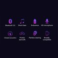 thumbnail image 6 of Active Noise Cancelling Headphones, Wireless Over Ear Bluetooth Headphones, 3EQ Modes via Button, 60H Playtime Lightweight Folding Stereo Bass Headset with Mic, for Travel Home - White, 6 of 6