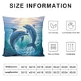 thumbnail image 5 of Creowell Dolphins Ocean Sunlight Pillow Covers for Indoor Outdoor Sofa Couch, Zipper Closure, 1PC 18x18in, 5 of 5