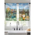 thumbnail image 2 of Sunflower Sheer Curtains 54 Inch Length 2 Panels Set Window Treatments, Gnomes Summer Botanical Pastoral Wooden Rod Pocket Semi Curtains for Living Room/Bedroom/Kitchen Décor, 104"W x 54"L, 2 of 7