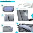 thumbnail image 5 of YODOLLA Massage High Back Desk Chair with Retractable Footrest & Heat, Gray, 5 of 8