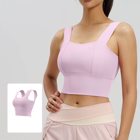 ITSAME Womens Workout Yoga Tank Tops with Chest Pad Stretchy Slim Gym Running Athletic Tops Pink Size 2XL