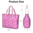 thumbnail image 3 of Tote Bag for Women - Pink Halloween Pattern Shoulder Bag - Large Utility Work Duffle Bag with Zipper Handbag for Travel, Work, Sprots, 3 of 5