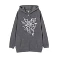 thumbnail image 5 of Dark hip-hop gótico Harajuku Y2k estampado de araña cremallera Sudadera con capucha hombres y mujeres Harajuku chaqueta sudadera, 5 of 5