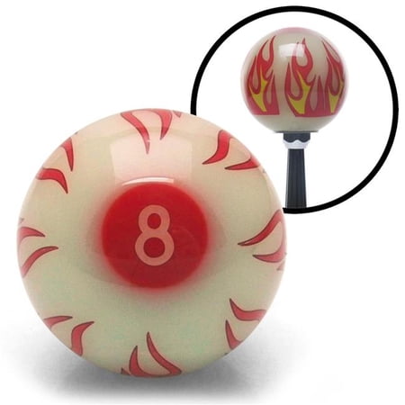 American Shifter Ivory 8 Ball Flame Shift Knob with 0.375-16 Insert Shifter Auto Manual Custom Hotrod