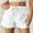 White, variant on Athletic Shorts for Women Summer Solid Color High Waist Lace-Up Pockets Three-Part Shorts Hiking Shorts White M(6)