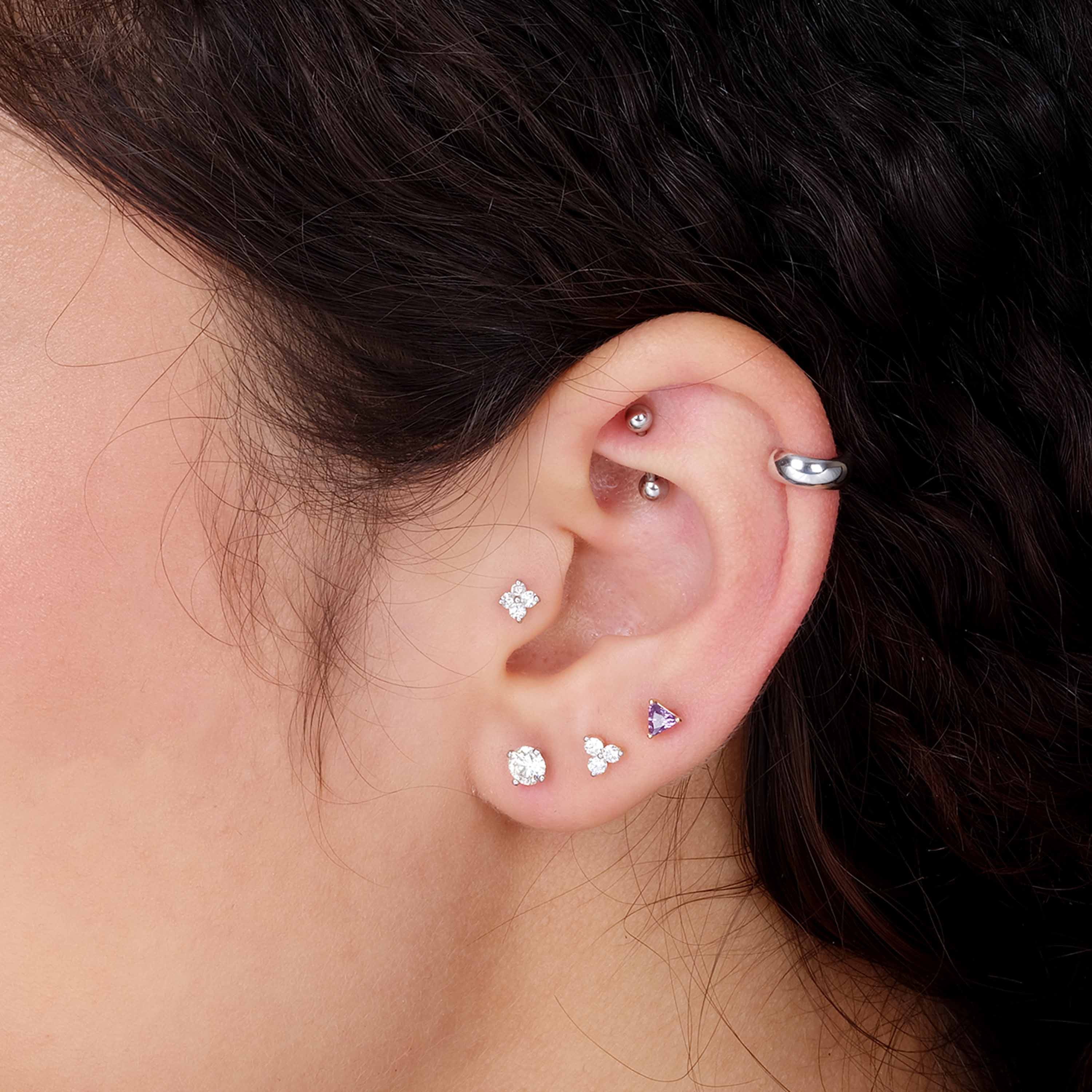 Zircon Cartilage Earring Stud Ear Tragus Helix Stud Upper Ear Piercing  Jewelry | eBay