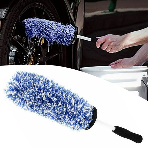 verlacod Cleaning Brush Car Wheel Tire Rim, Microfiber Auto Care Washing Tool For Spokes, Grilles, Spokes, Door Jams, Cleaning Between Engine Areas And Other Narrow Locations(Blue)