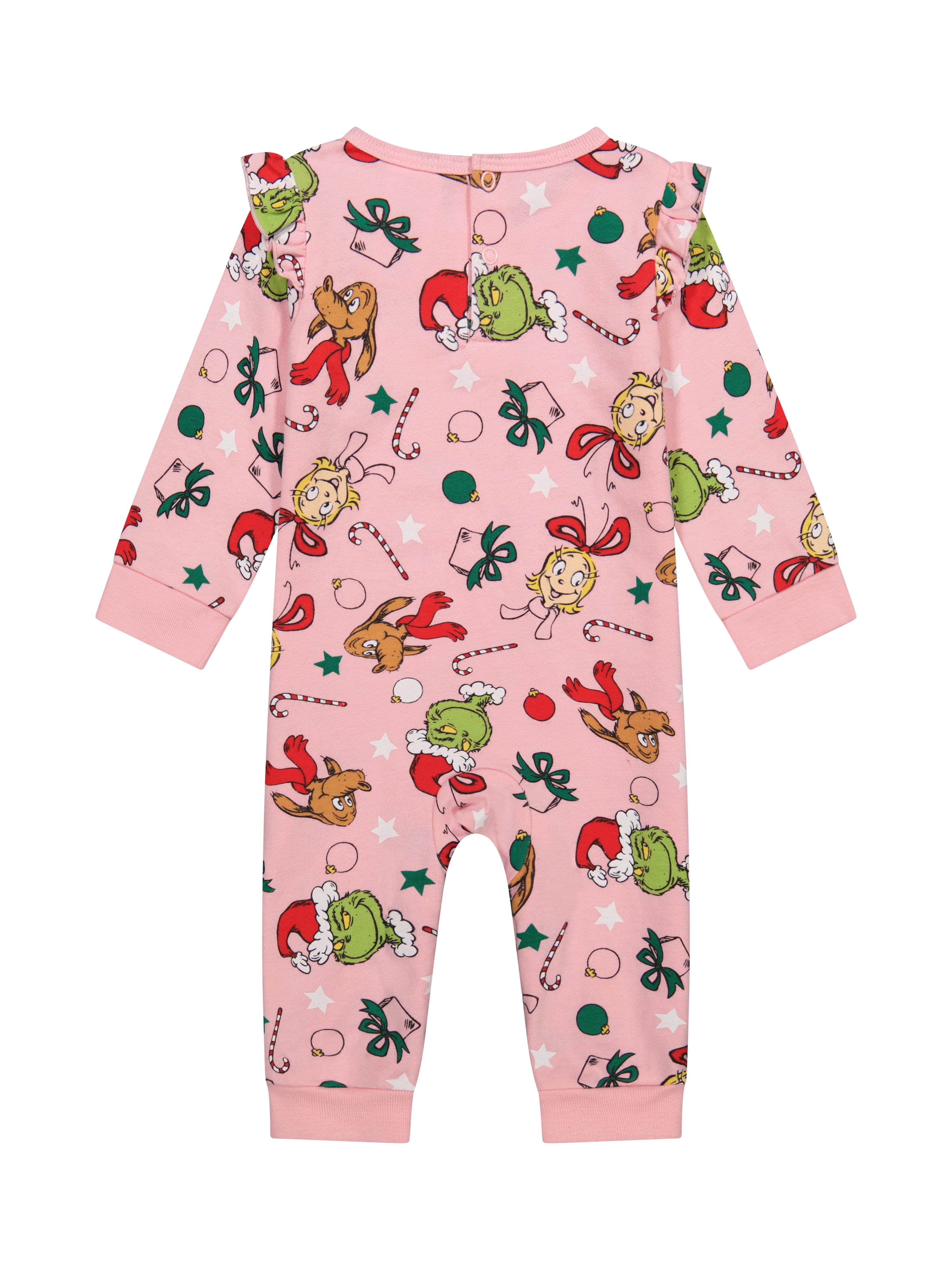 Dr.Seuss Baby Girl Grinch Printed Coverall, Sizes 0-24 Months