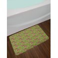 thumbnail image 2 of Vintage Bath Mat, Swirling Green Spring Leaves Pink Blossoms Traditional Scroll Pattern, Plush Bathroom Decor Mat with Non Slip Backing, 29.5" X 17.5", Apple Green Pink Brown, by Ambesonne, 2 of 2