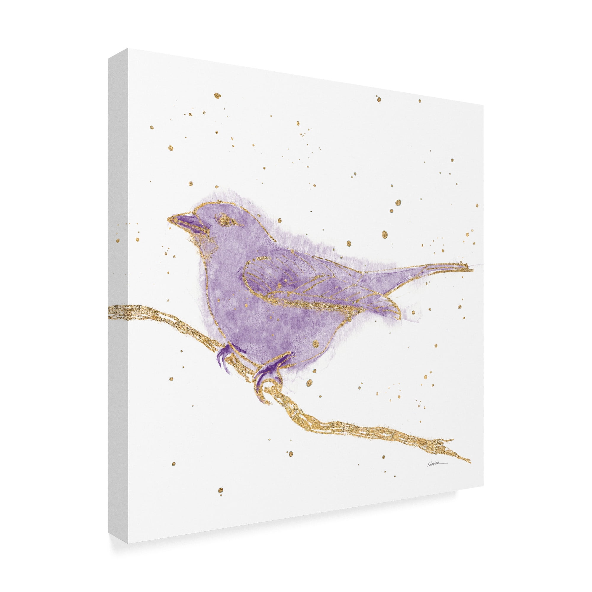 Trademark Fine Art 'Gilded Bird I Lavender' Canvas Art by Shirley Novak