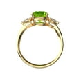 thumbnail image 2 of Star K� Three 3 Stone 8mm Round Genuine Peridot Trillion Engagement Promise Comfort fit Ring, 2 of 9