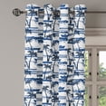 thumbnail image 3 of Ambesonne Palm Tree Grommet Curtain, Paper Boats on Waves, 50" x 63", Blue Dark Blue White, 3 of 6