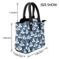 thumbnail image 2 of Lsque Snow Penguin Pattern Leather Rivet Shoulder Bag – Elegant Genuine Leather & Microfiber PU Crossbody with Detachable Adjustable Strap, 2 of 5