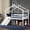White, variant on Sailvan Twin Low Loft House Bed with Slide, Ladder, Safety Guardrails, House Roof Frame