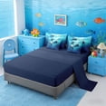 thumbnail image 5 of Manfei Underwater Manatee Bedding Comforter Set for Kids Boys and Girls, Ocean Animal Queen Bedding Sets, Navy Reversible 7 Pieces, 5 of 6
