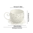 thumbnail image 3 of Weloille Coffee Cup Shape Courtyard Hollow Flower Pot, Creative Rustproof Drainage Hole Weather Resistant Planter, Unique Decorative Plant Container, for Garden Patio Lawn Balcony Decor, 3 of 6