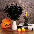 thumbnail image 4 of 10 PCS Black Artificial Eucalyptus Stems Faux Flowers Fake Eucalyptus Leaves for Home Halloween Table Farmhouse Décor, 4 Branches, 4 of 6