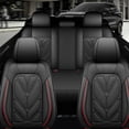 thumbnail image 3 of WRWolf for Honda Accord 2003-2017 Seat Covers - Full Set Waterproof Leather Car Seat Covers Compatible Airbag（5 Seat,Black&Redline）, 3 of 7
