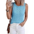 thumbnail image 3 of BTFBM Crochet Tops for Women Sleeveless Knit Sweater Vest Tank Top Summer Spring Cover Ups Beach Vacation Clothes, 3 of 10