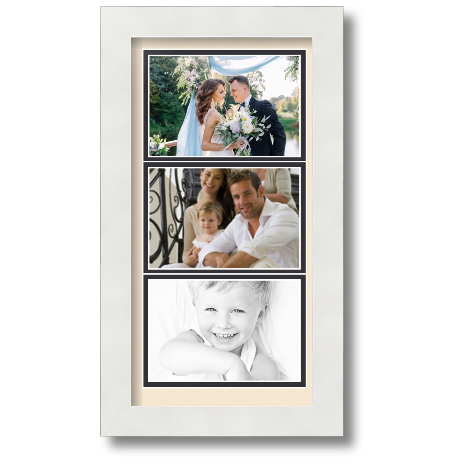 ArtToFrames Collage Photo Picture Frame with 3 4x6 Openings, Framed