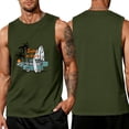 thumbnail image 2 of Uwinwear Mens Sleeveless Tank Tops Graphic Crew Neck Casual Sleeveless Shirts Summer Beach Palm Tree Printed Vintage Hawaiian Vest,Army Green,L, 2 of 4