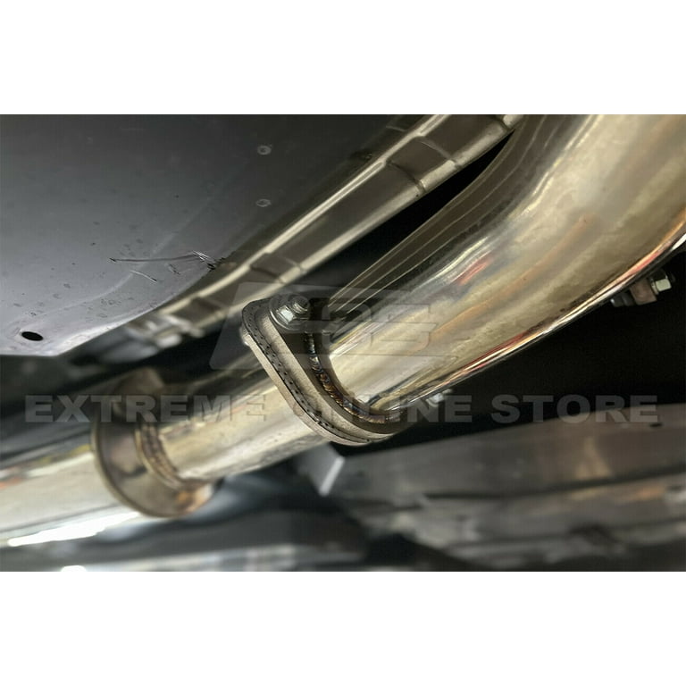 Replacement For 2015-2021 Subaru WRX STi T304 STAINLESS STEEL POLISHED  SILVER Resonated MidPipe Kit