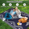 thumbnail image 5 of SIXHOME Outdoor Rugs 9x12 Waterproof Reversible Navy Blue Plastic Patio Mat, Non-Slip Durable Moroccan Geometric Design for Camping, RV, Balcony, Porch, Picnic, 5 of 7