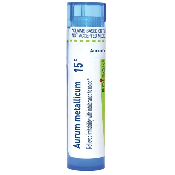 Boiron Aurum Metallicum 15C, Homeopathic Medicine for Irritability With Intolerance To Noise, 80 Pellets