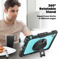 thumbnail image 4 of Case for Lenovo Tab 10.1 inch 2025 Release (TB-311FU/TB-311XU) with Screen Protector, 360 Degree Rotating Kickstand Hand Strap Heavy Duty Shockproof Cover with Shoulder Strap, Sky Blue PC, 4 of 7