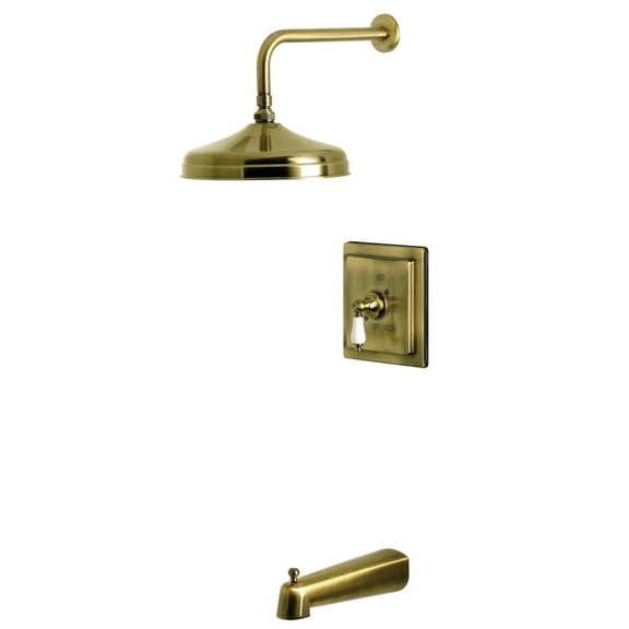 Kingston Brass KB6143PL Demure Single-Handle Pressure Balanced Tub and Shower Faucet, Antique Brass