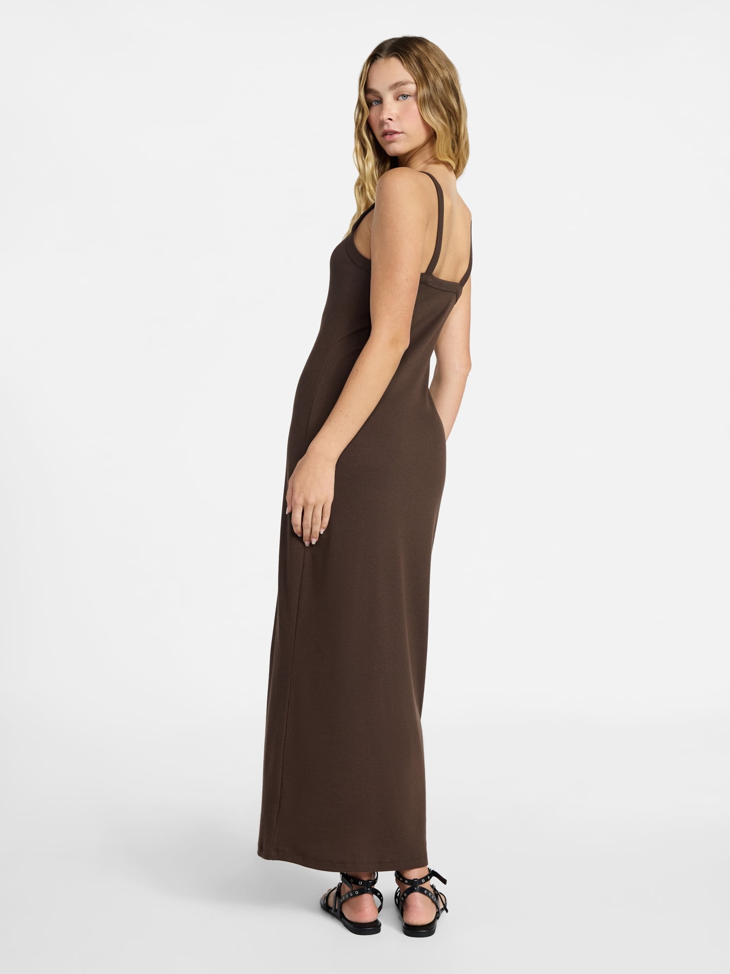 No Boundaries Long Scoop Neck Maxi Dress, Women’s Sizes XXS-XXL