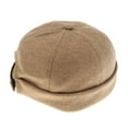 thumbnail image 1 of Hombres Unisex Skullcap Sailor Cap Landlord Hat Beanie Cuff Enrollado , Beige , como se describe Yinane sombrero de moda, 1 of 8